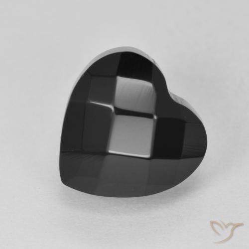 4.20ct طبيعي أسود عقيق يماني, قلب, غير شفاف