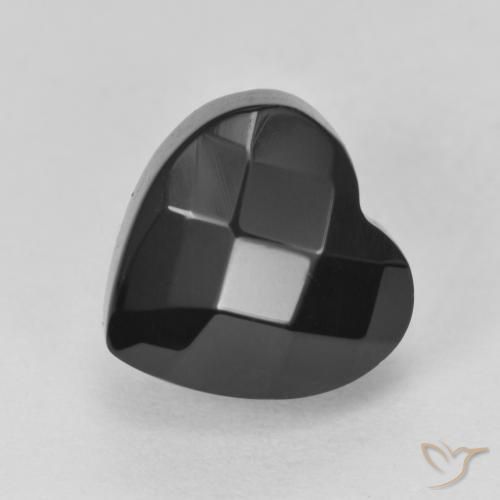 4.36ct طبيعي أسود عقيق يماني, قلب, غير شفاف