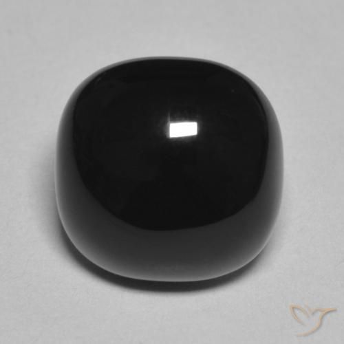 4.76ct طبيعي أسود عقيق يماني, وسادة, غير شفاف