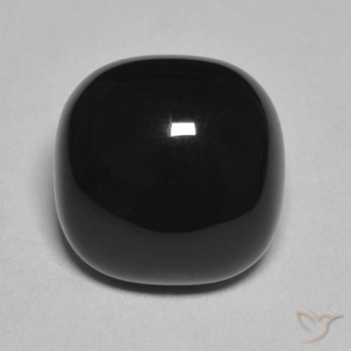 4.77ct طبيعي أسود عقيق يماني, وسادة, غير شفاف