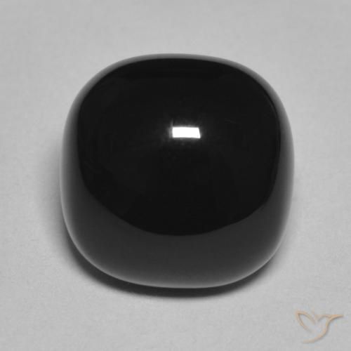 4.89ct طبيعي أسود عقيق يماني, وسادة, غير شفاف, Photo A