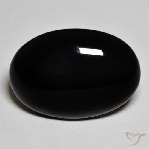 19.29ct طبيعي أسود عقيق يماني, بيضوي, غير شفاف