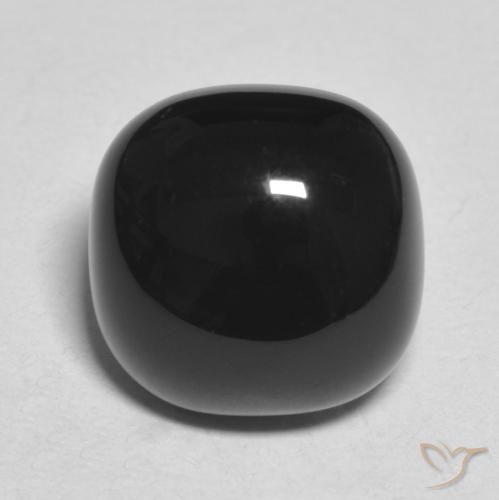 4.89ct طبيعي أسود عقيق يماني, وسادة, غير شفاف