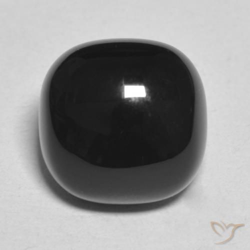 4.92ct طبيعي أسود عقيق يماني, وسادة, غير شفاف