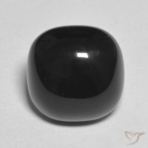 4.54ct طبيعي أسود عقيق يماني, وسادة, غير شفاف