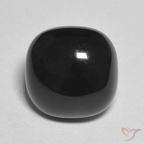 4.85ct طبيعي أسود عقيق يماني, وسادة, غير شفاف