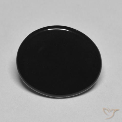 4.20ct طبيعي أسود عقيق يماني, بيضوي, غير شفاف, Photo A
