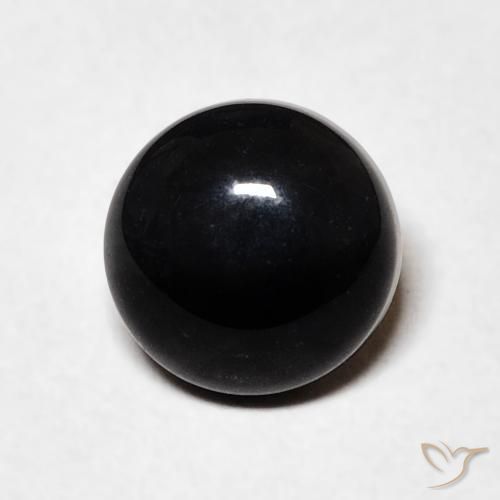 1.58ct طبيعي أسود عقيق يماني, دائري, غير شفاف
