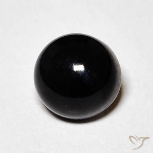 1.63ct طبيعي أسود عقيق يماني, دائري, غير شفاف