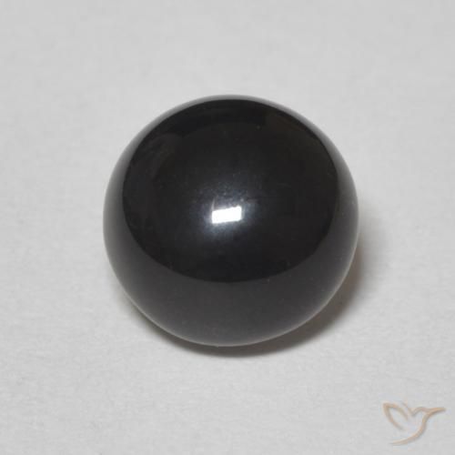 1.08ct طبيعي أسود عقيق يماني, دائري, غير شفاف, Photo A
