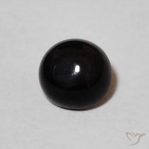 0.60ct طبيعي أسود عقيق يماني, دائري, غير شفاف