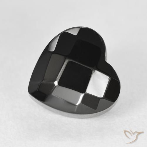 4.36ct طبيعي أسود عقيق يماني, قلب, غير شفاف
