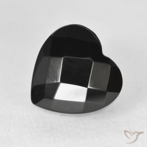 4.46ct طبيعي أسود عقيق يماني, قلب, غير شفاف