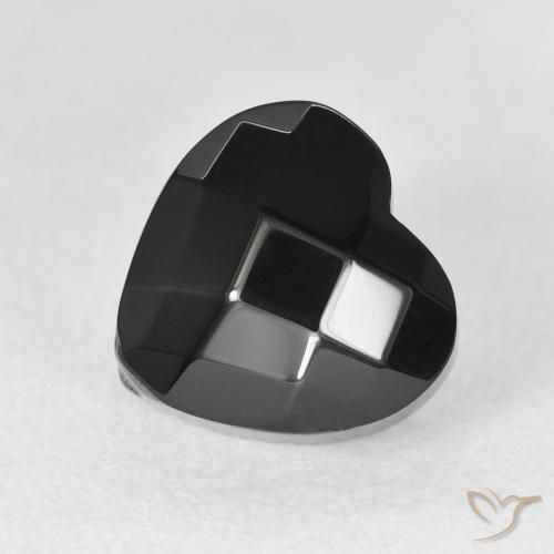 4.31ct طبيعي أسود عقيق يماني, قلب, غير شفاف
