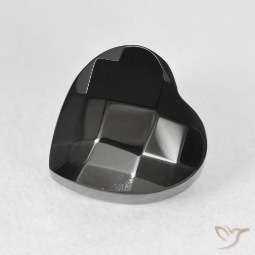4.33ct طبيعي أسود عقيق يماني, قلب, غير شفاف