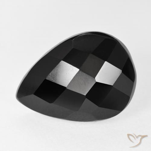 9.80ct طبيعي أسود عقيق يماني, شكل الكمثرى, غير شفاف