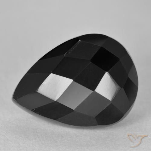 10.30ct طبيعي أسود عقيق يماني, شكل الكمثرى, غير شفاف