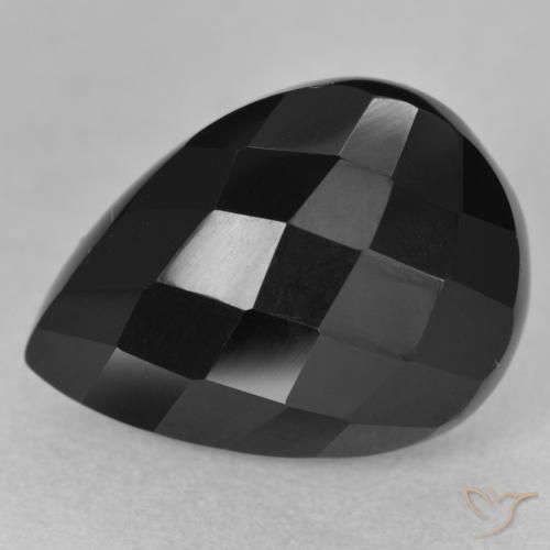 10.10ct طبيعي أسود عقيق يماني, شكل الكمثرى, غير شفاف