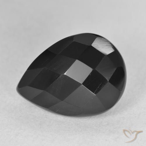 5.80ct طبيعي أسود عقيق يماني, شكل الكمثرى, غير شفاف