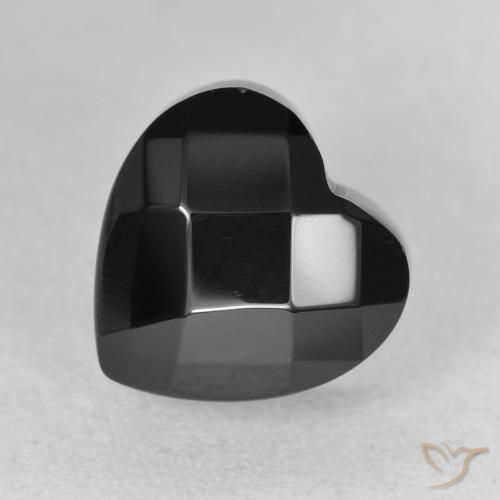 4.35ct طبيعي أسود عقيق يماني, قلب, غير شفاف