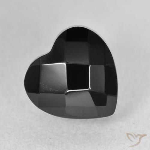 4.29ct طبيعي أسود عقيق يماني, قلب, غير شفاف