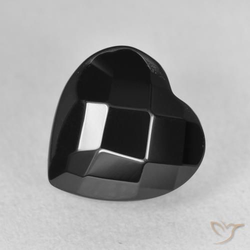 4.50ct طبيعي أسود عقيق يماني, قلب, غير شفاف