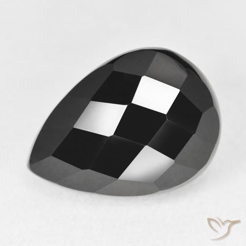 10.51ct طبيعي أسود عقيق يماني, شكل الكمثرى, غير شفاف
