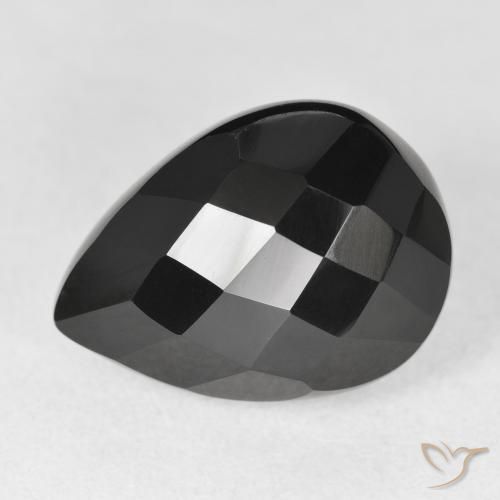 10.50ct طبيعي أسود عقيق يماني, شكل الكمثرى, غير شفاف