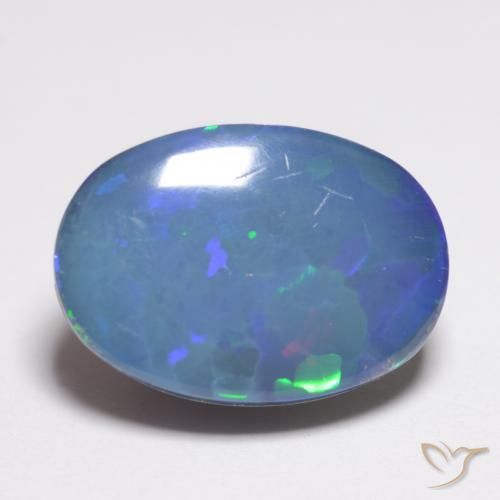 2.91ct طبيعي متعدد الألوان أوبال دوبليت, بيضوي, غير شفاف