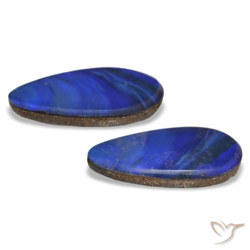 أحجار أوبال دوبليت أخضر أزرق متعدد الألوان طبيعية، شكل الكمثرى، غير شفاف، وزنها 3.19 قيراط