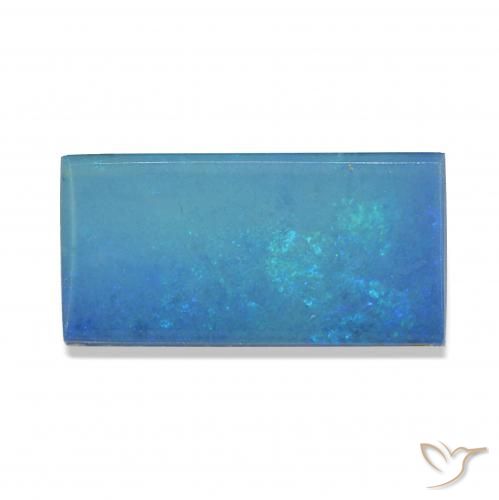 أوبال دوبليت أزرق متعدد الألوان طبيعي، باجيت، 3.82 قيراط، غير شفاف