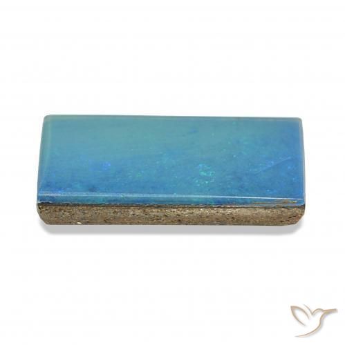 أوبال دوبليت أزرق متعدد الألوان طبيعي، باجيت، 3.82 قيراط، غير شفاف