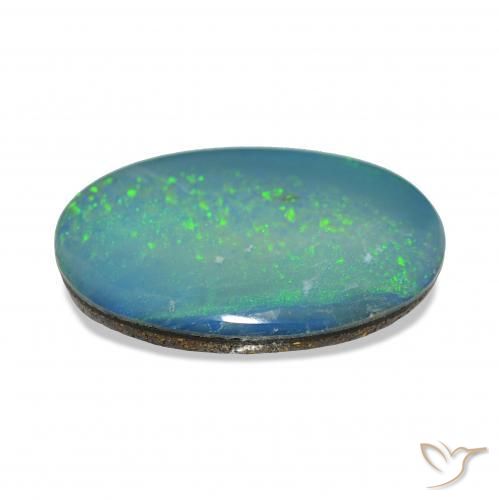 أوبال دوبليت متعدد الألوان طبيعي، بيضوي، 2.68 قيراط، غير شفاف