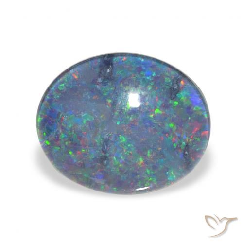 2.90ct طبيعي متعدد الألوان ثلاثية أوبال, بيضوي, غير شفاف