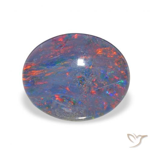 2.58ct طبيعي متعدد الألوان ثلاثية أوبال, بيضوي, غير شفاف