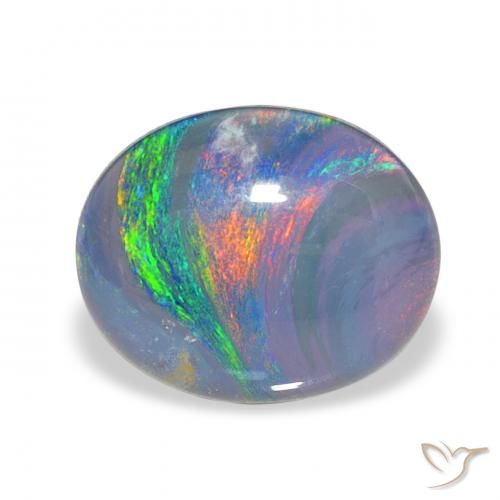 3.00ct طبيعي متعدد الألوان ثلاثية أوبال, بيضوي, غير شفاف