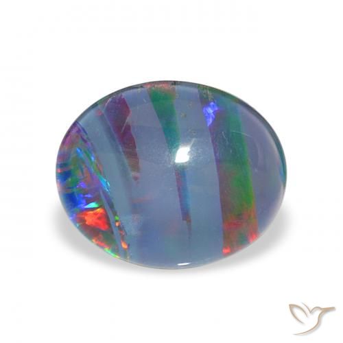 2.25ct متعدد الألوان ثلاثية أوبال, بيضوي, غير شفاف