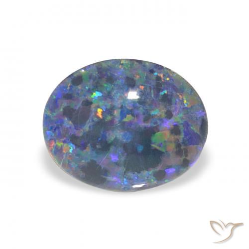 1.98ct طبيعي متعدد الألوان ثلاثية أوبال, بيضوي, غير شفاف