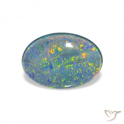 3.54ct متعدد الألوان ثلاثية أوبال, بيضوي, غير شفاف