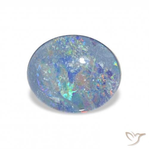 2.86ct متعدد الألوان ثلاثية أوبال, بيضوي, غير شفاف