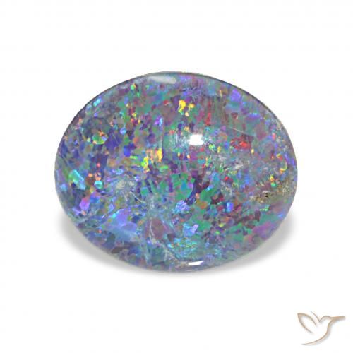 2.83ct متعدد الألوان ثلاثية أوبال, بيضوي, غير شفاف