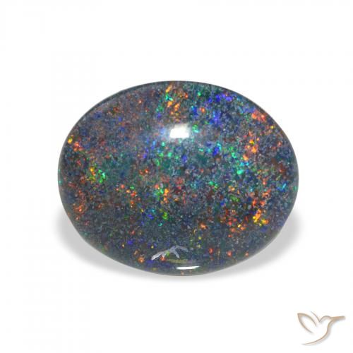 Opal Triplet متعدد الألوان طبيعي، بيضوي، 3.01 قيراط، غير شفاف