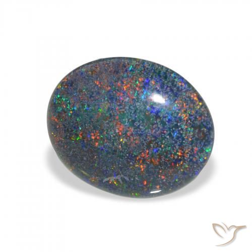 Opal Triplet متعدد الألوان طبيعي، بيضوي، 3.01 قيراط، غير شفاف