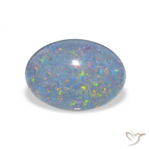 3.74ct متعدد الألوان ثلاثية أوبال, بيضوي, غير شفاف