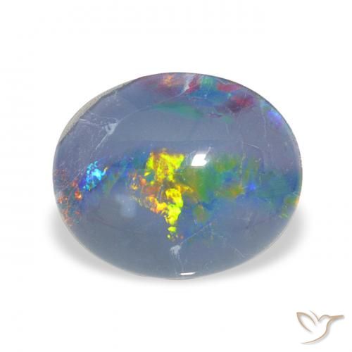 2.54ct طبيعي متعدد الألوان ثلاثية أوبال, بيضوي, غير شفاف