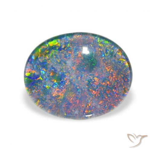2.81ct طبيعي متعدد الألوان ثلاثية أوبال, بيضوي, غير شفاف