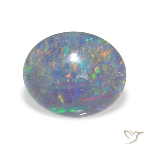 3.00ct طبيعي متعدد الألوان ثلاثية أوبال, بيضوي, غير شفاف