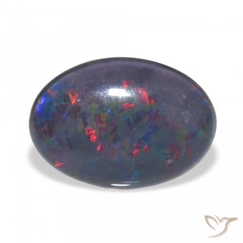 3.66ct طبيعي متعدد الألوان ثلاثية أوبال, بيضوي, غير شفاف