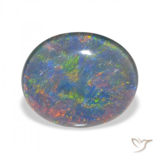 3.00ct طبيعي متعدد الألوان ثلاثية أوبال, بيضوي, غير شفاف