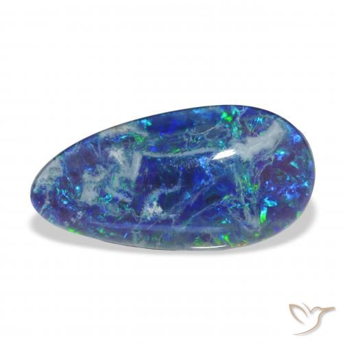 3.93ct طبيعي متعدد الألوان ثلاثية أوبال, شكل الكمثرى, غير شفاف
